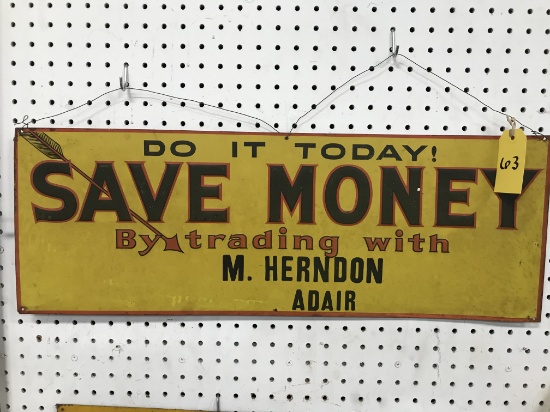 M. HERNDON ADAIR METAL TRADE SIGN