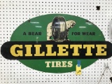 1957 DOUBLE SIDED GILLETTE TIRES SIGN