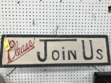 PLEASE JOIN US WOODEN SIGN