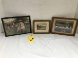 WALLACE NUTTING PRINT AND 2 SMALL EARLY PRINTS