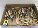 LARGE FLAT OF ADVERTISING BULLET PENCILS AND MECHANICAL PENCILS