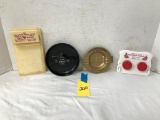 ASSORTED ADVERTISING ASHTRAYS AND CLIPBOARD
