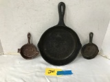 ASSORTED CAST IRON SKILLETS