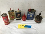 ASSORTED ADVERTISING OIL CANS
