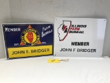 LOT OF 2 JOHN BRIDGER FARM BUREAU SIGNS