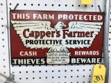 CAPPER'S FARMER REWARD SIGN