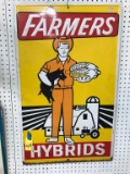 FARMERS HYBRIDS TIN SIGN