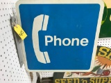 DOUBLE SIDED METAL FLANGE PHONE SIGN