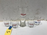 5 ASSORTED HAMMS BEER GLASSES