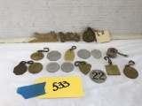 ASSORTED DOG TAGS FROM 1930'S, 40'S, 50'S