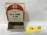 ADVERTISING MATCH SAFE - MH EVANS & SON ELROY WI