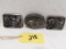 3 ASSORTED CASE IH COLLECTOR BELT BUCKLES