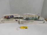 ERTL DIE CAST KENWORTH CAB WITH TRAILER / FREIGHTLINER CAB WITH TRAILER