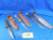 3 HUNTING KNIVES WITH SHEATHS
