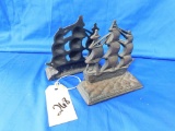 CONSTITUTION SHIP METAL BOOK ENDS