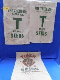 3 CLOTH SEED SACKS