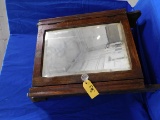 OAK MEDICINE CABINET W/BEVELED MIRROR