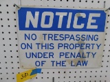 METAL NO TRESPASSING SIGN