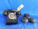 ANTIQUE ROTARY PHONE WITH BELL BOX