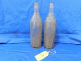 PAIR OF  1920'S ORANGE CRUSH RIBBED BOTTLES