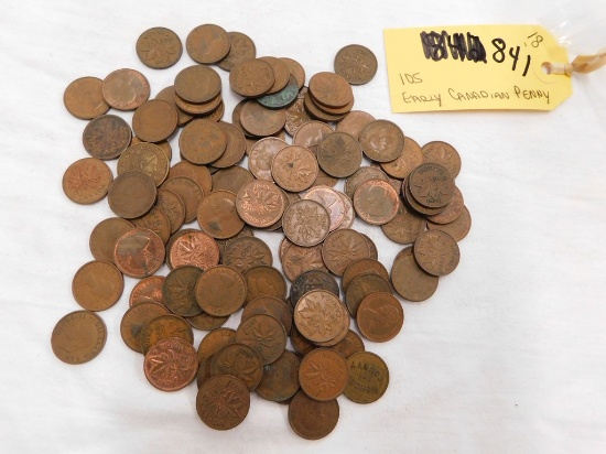 (105) EARLY CANADIAN PENNIES