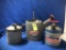 2 GALVANIZED KEROSENE CANS AND A GALVANIZED WATER CAN