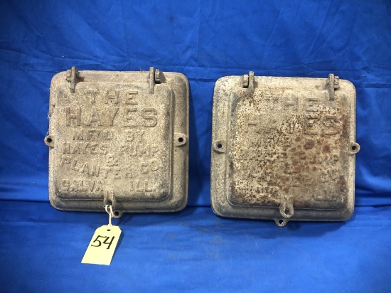 (2) THE HAYES CAST IRON PLANTER LIDS