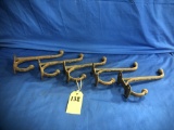 (5) CAST IRON HARNESS HOOKS