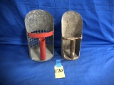 PAIR OF GALVANIZED FEED SCOOPS