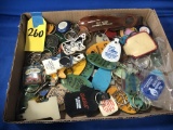 FLAT OF ASSORTED ADVERTISING KEY CHAINS