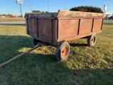 McCORMICK 6X10 STEEL BARGE WAGON ON HOTCHKISS GEAR W/ HOIST