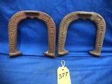 PAIR OF JOHN DEERE MALLABLE WORKS HORSE SHOES