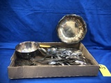FLAT BOX OF VARIOUS SILVER PLATE FLATWARE