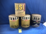 (4) VINTAGE ANTIFREEZE CANS