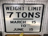 METAL WEIGHT LIMIT SIGN