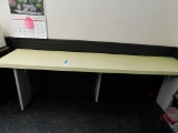 8FT X 21IN YELLOW RETRO KICHEN COUNTER TOP W/ STEEL LEGS