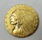 1925 US INDIAN 2 1/2 DOLLAR GOLD COIN