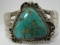 NAVAJO TURQUOISE BRACELET OLD PAWN COIN SILVER