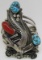 SLEEPING BEAUTY TURQUOISE CORAL BRACELET STERLING