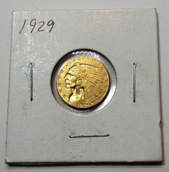1929 $2.5 US GOLD COIN INDIAN HEAD