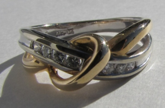 .25CT DIAMOND BAND RING 14K GOLD SIZE 6 3/4