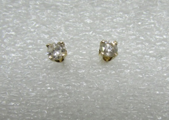 .20CT DIAMOND STUD EARRINGS 14K GOLD