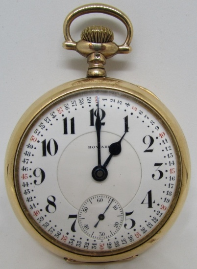E HOWARD WATCH COMPANY 23 JEWEL 16 SIZE POCKET WORKS