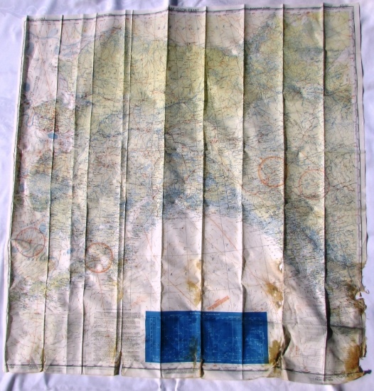 USAF CLOTH MAP CHART ALEUTIAN ISLANDS 1951