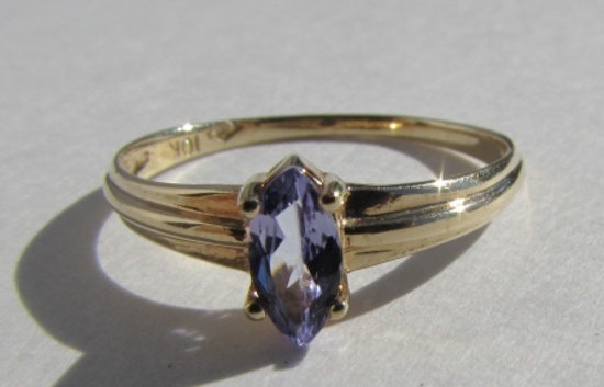 GENUINE TANZANITE RING 10K GOLD SIZE 6