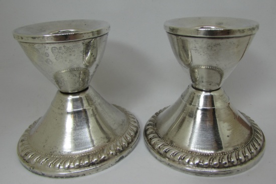 PAIR OF 2 STERLING SILVER CANDLE STICKS