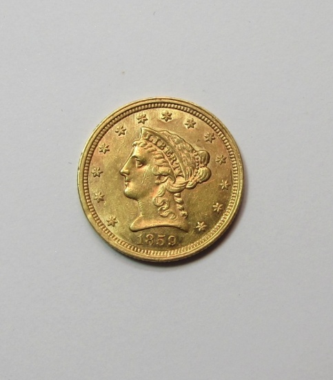 1859 $2.5 GOLD US COIN LIBERTY HEAD