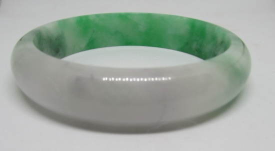 15mm JADIETE JADE BANGLE BRACELET 66.7 GRAMS