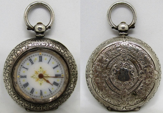 935 STERLING SILVER POCKET WATCH SWISS ANTIQUE
