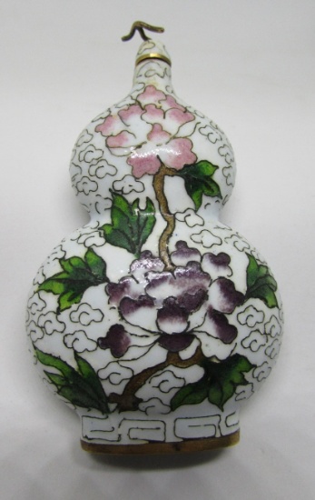 CLOISONNE SNUFF BOTTLE ELEBORATE ENAMEL BRASS WORK